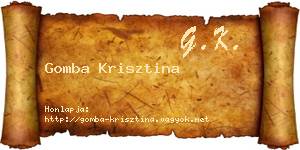 Gomba Krisztina névjegykártya
